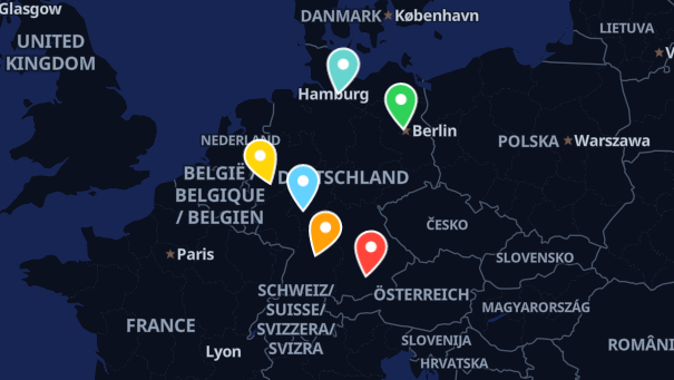 Map of company locations