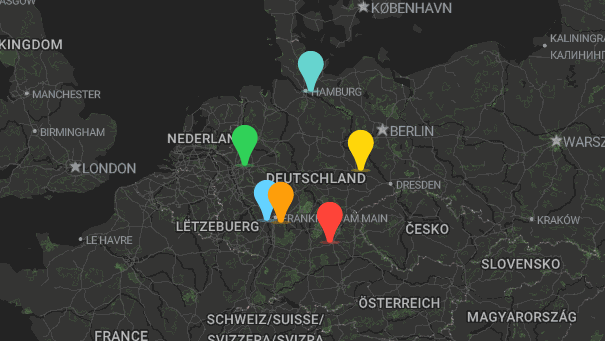 Map of company locations