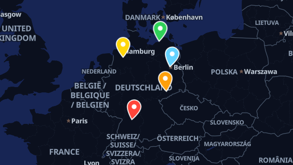 Map of company locations