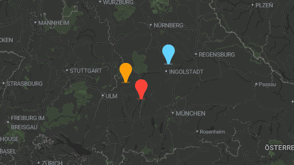 Map of company locations