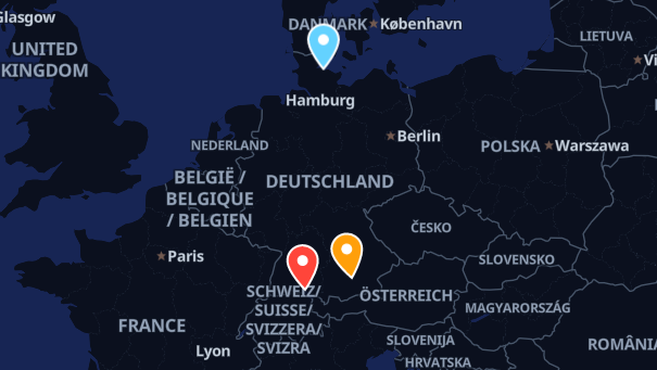 Map of company locations