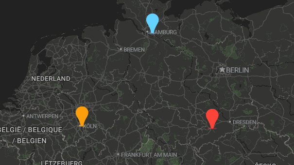 Map of company locations