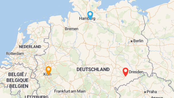 Map of company locations