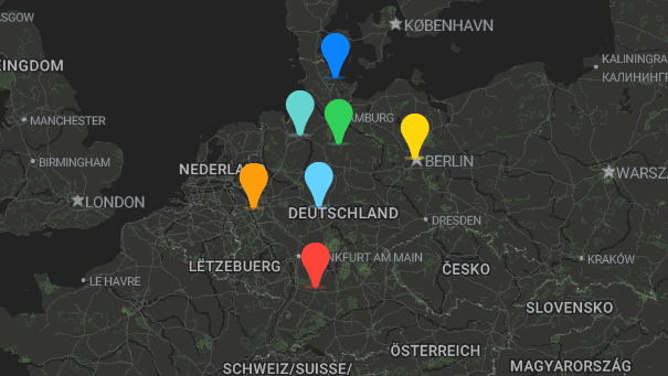 Map of company locations