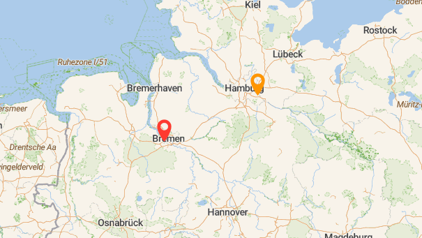 Map of company locations