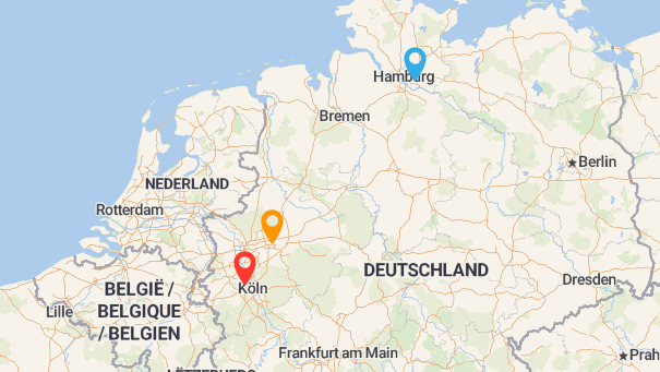 Map of company locations