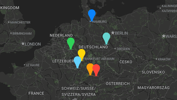 Map of company locations