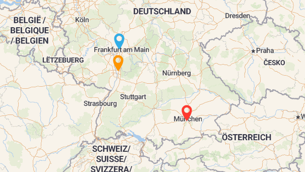 Map of company locations