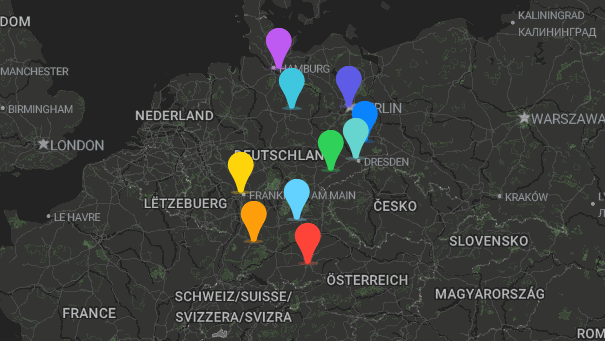 Map of company locations