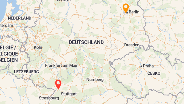Map of company locations