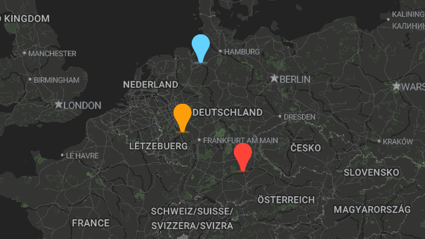 Map of company locations