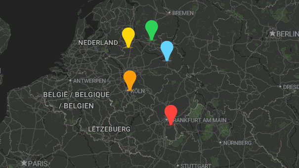 Map of company locations