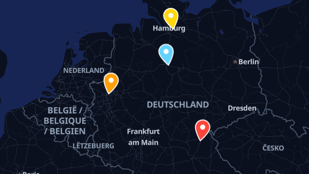 Map of company locations