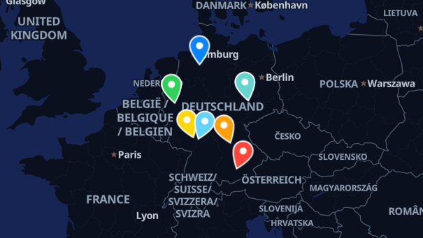 Map of company locations