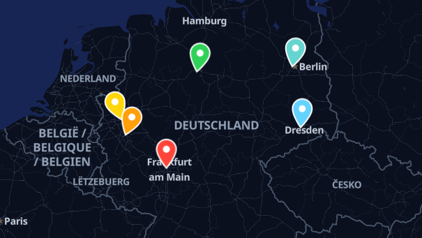 Map of company locations