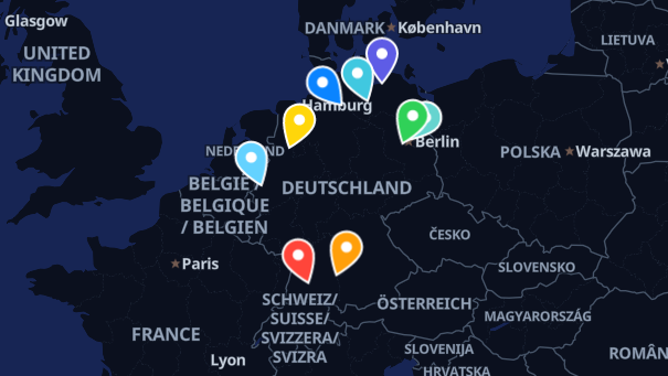 Map of company locations