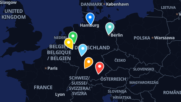 Map of company locations