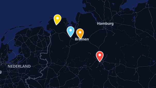 Map of company locations