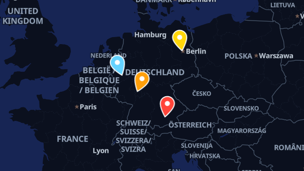 Map of company locations