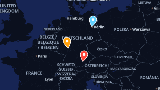 Map of company locations