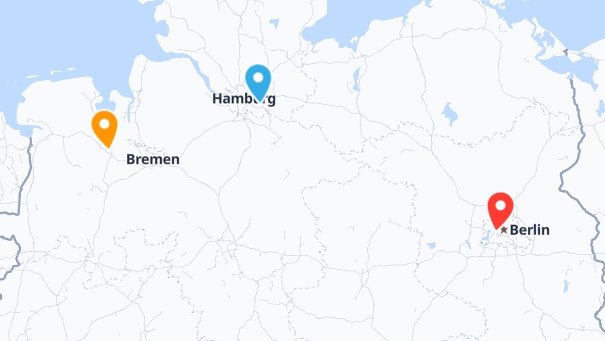 Map of company locations
