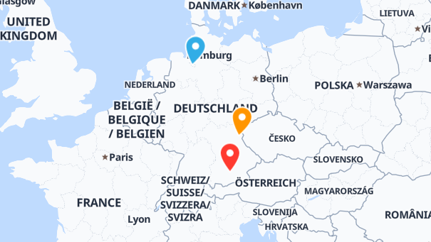 Map of company locations
