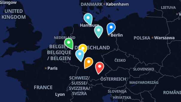 Map of company locations