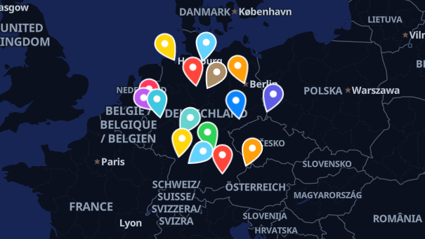 Map of company locations