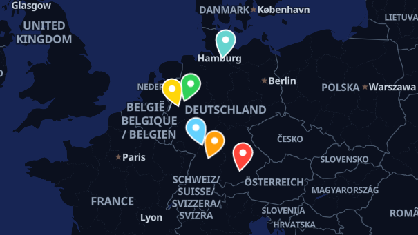 Map of company locations