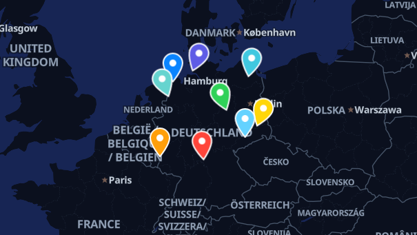 Map of company locations