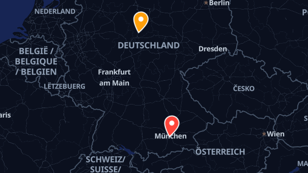 Map of company locations