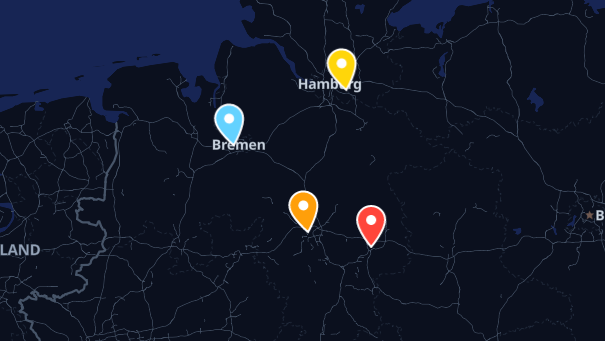 Map of company locations