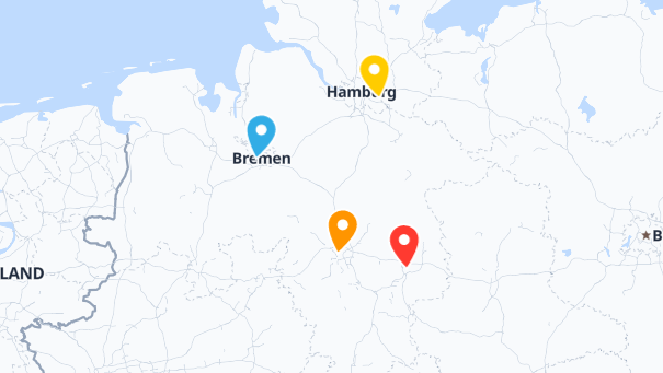 Map of company locations