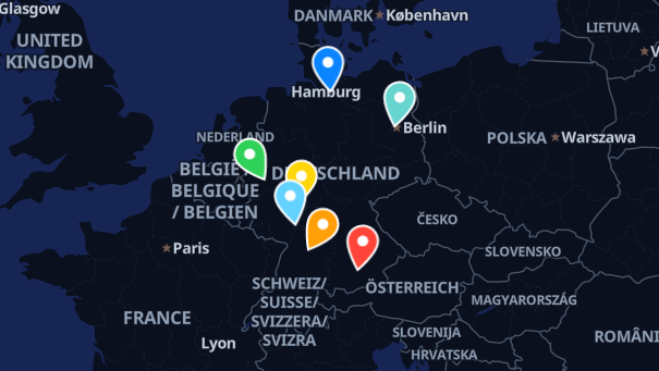 Map of company locations