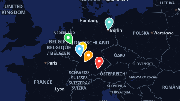 Map of company locations