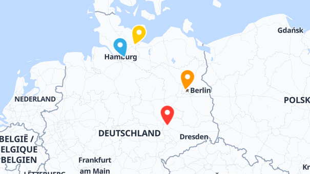 Map of company locations