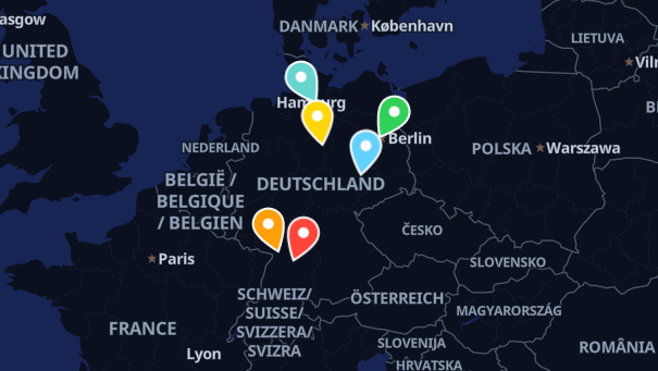 Map of company locations