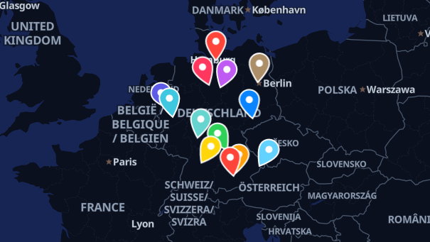 Map of company locations