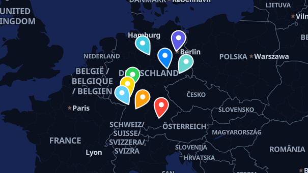 Map of company locations