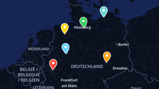 Map of company locations