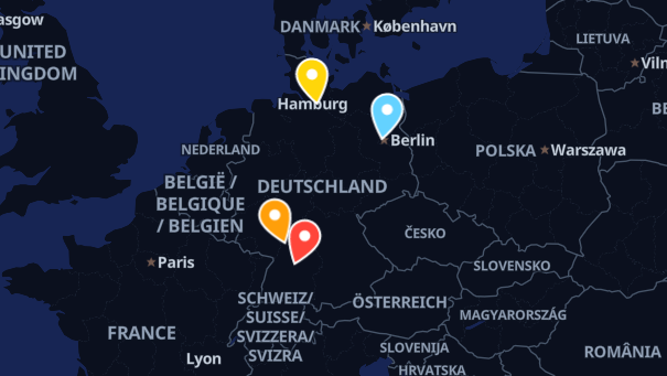 Map of company locations
