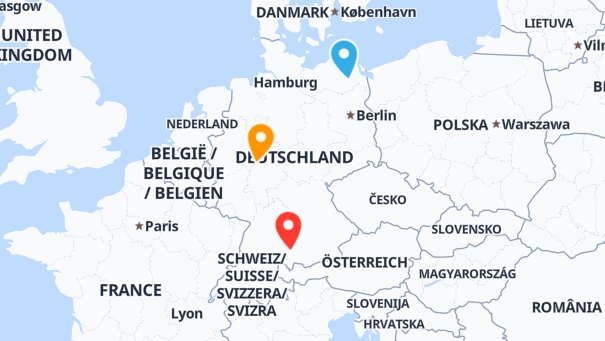 Map of company locations