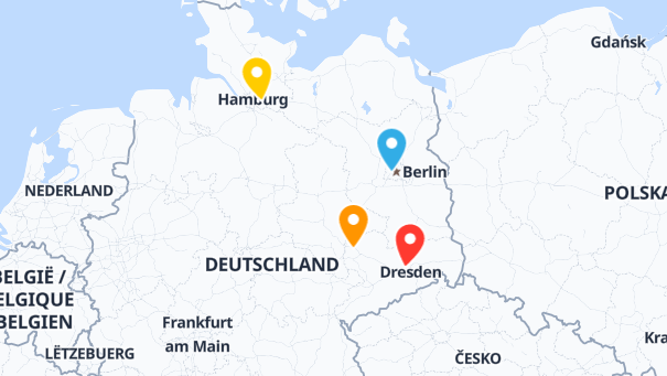 Map of company locations