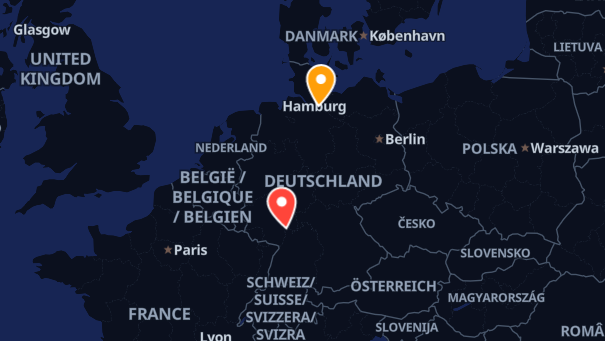 Map of company locations