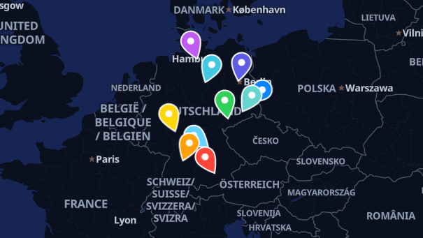 Map of company locations