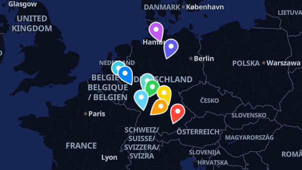 Map of company locations