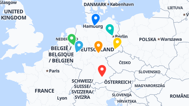Map of company locations