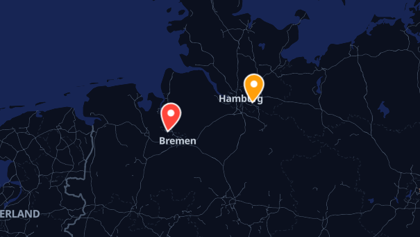Map of company locations