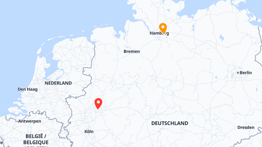 Karte der Job-Standorte