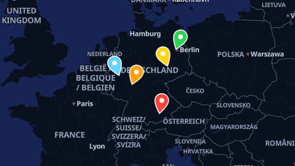 Map of company locations